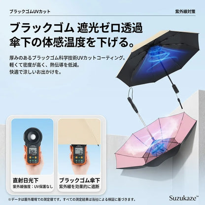 SUZUKAZE™ 涼風 扇風機内蔵 折りたたみ傘 — UV99%カット・晴雨兼用コンパクト