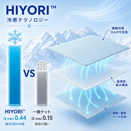 HIYORI™ 熱帯夜のための冷感ケット。触れるたびに、さらり。