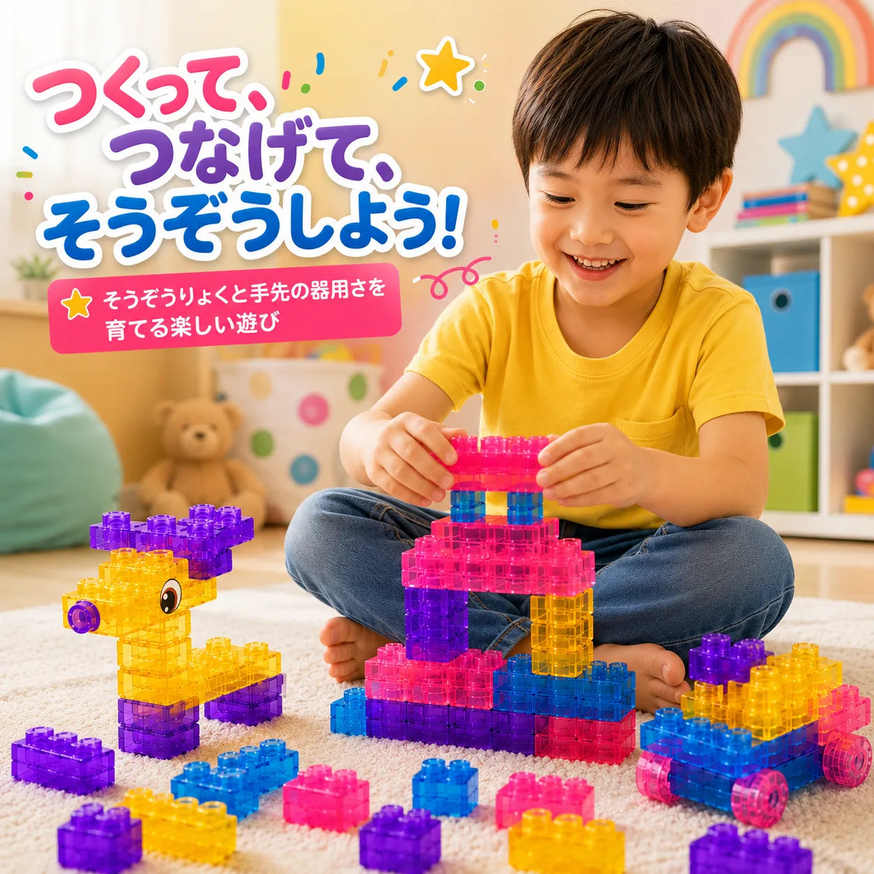 つくる力が育つ、ぷにぷに知育ブロック｜MAGIC GUMMY BLOC™