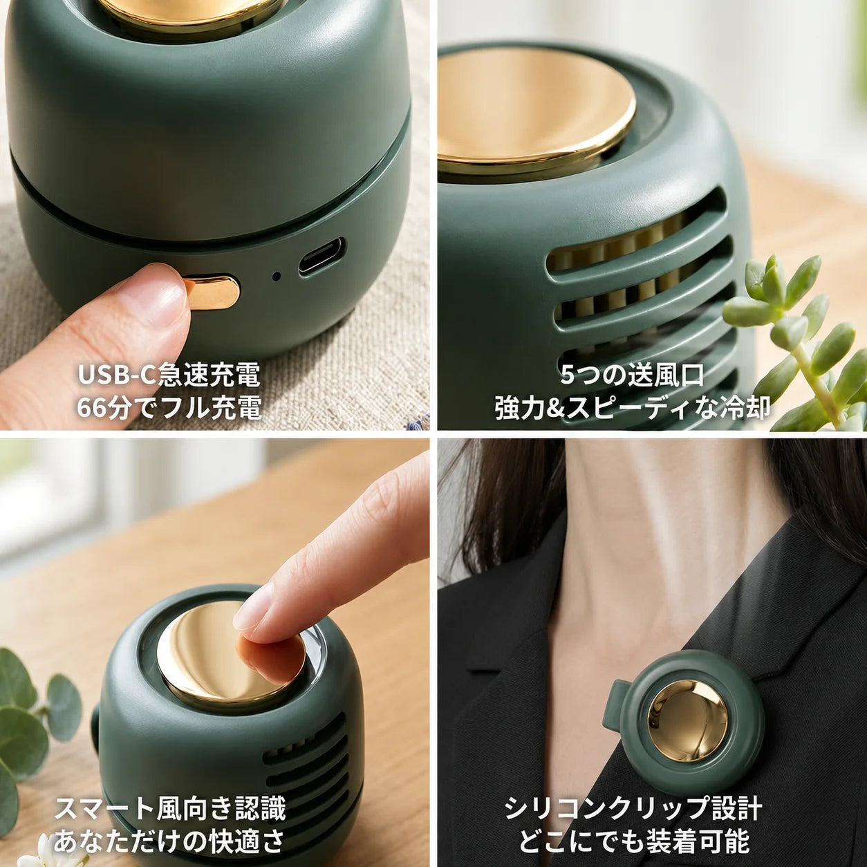 KAZEPPO™  ミニクリップ扇風機 — ポータブル羽根なし送風機