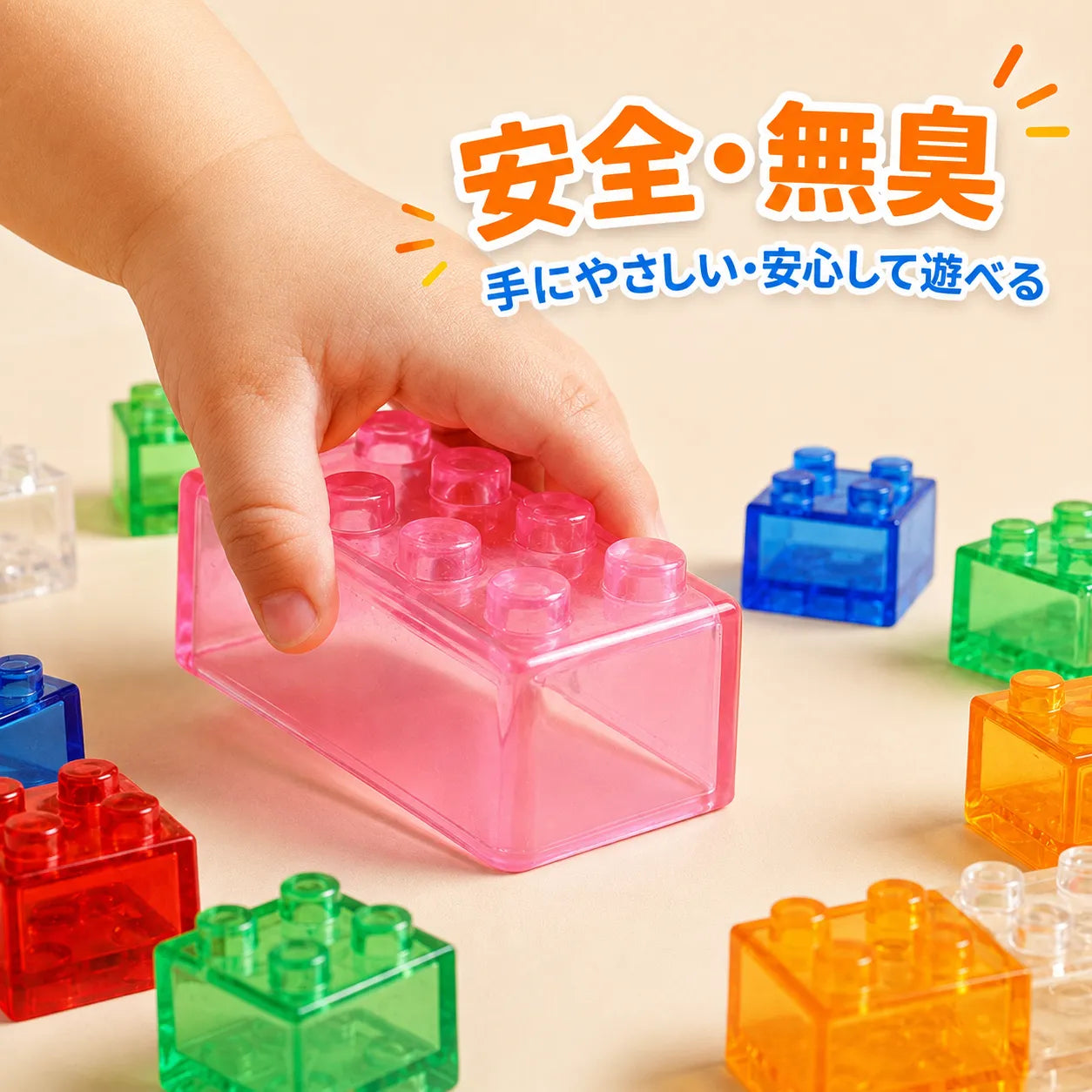 中身が見える、キラキラ知育ブロック ― 触ってぷにぷに｜JELLY BLOCKS™