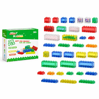中身が見える、キラキラ知育ブロック ― 触ってぷにぷに｜JELLY BLOCKS™