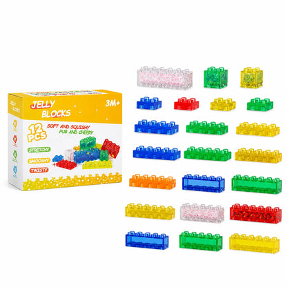 中身が見える、キラキラ知育ブロック ― 触ってぷにぷに｜JELLY BLOCKS™