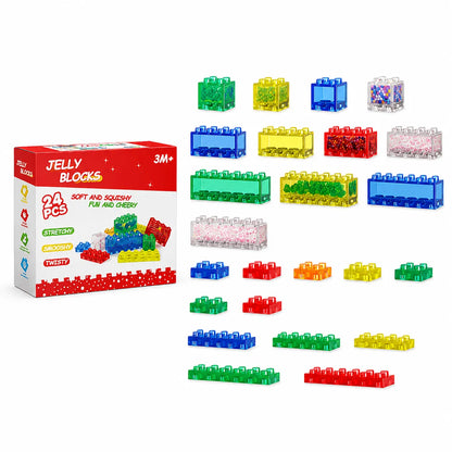 中身が見える、キラキラ知育ブロック ― 触ってぷにぷに｜JELLY BLOCKS™
